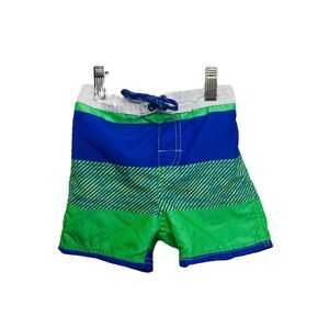 Oshkosh B’Gosh Boy’s Swim Short's Blue and Green Infant Size 24 Month's